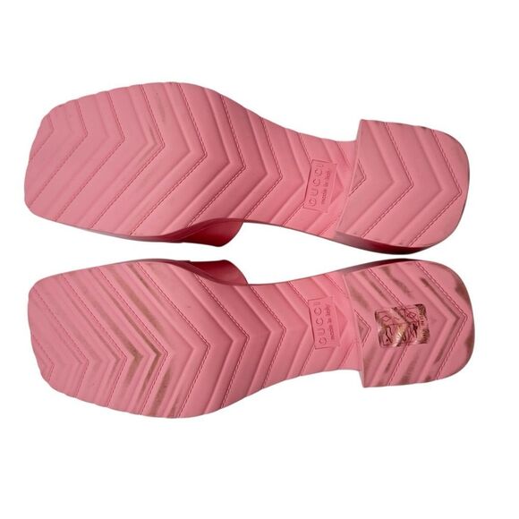 Gucci Pink Jelly Rubber Platform Slide Sandals Size 37 / 7 - Picture 8 of 10